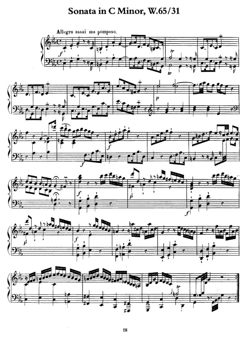 Preview of Keyboard Sonata in C minor, H.121