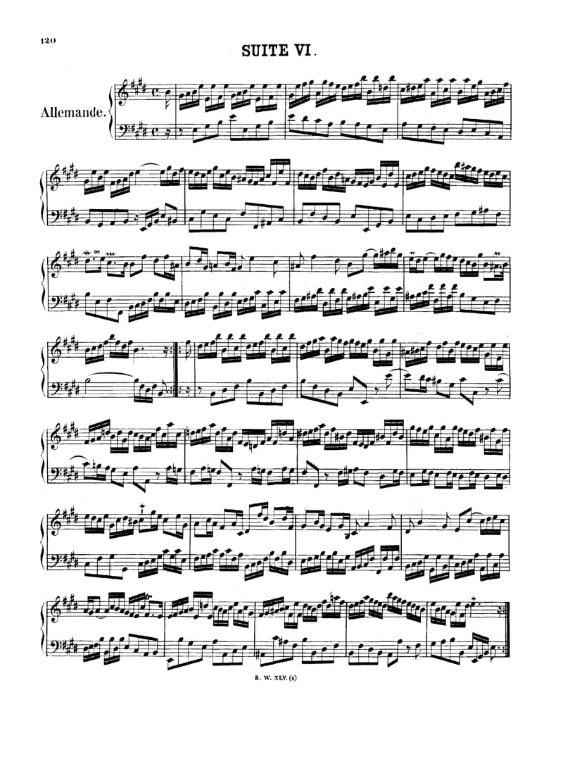 Preview of French Suite No. 6 in E Major, BWV 817