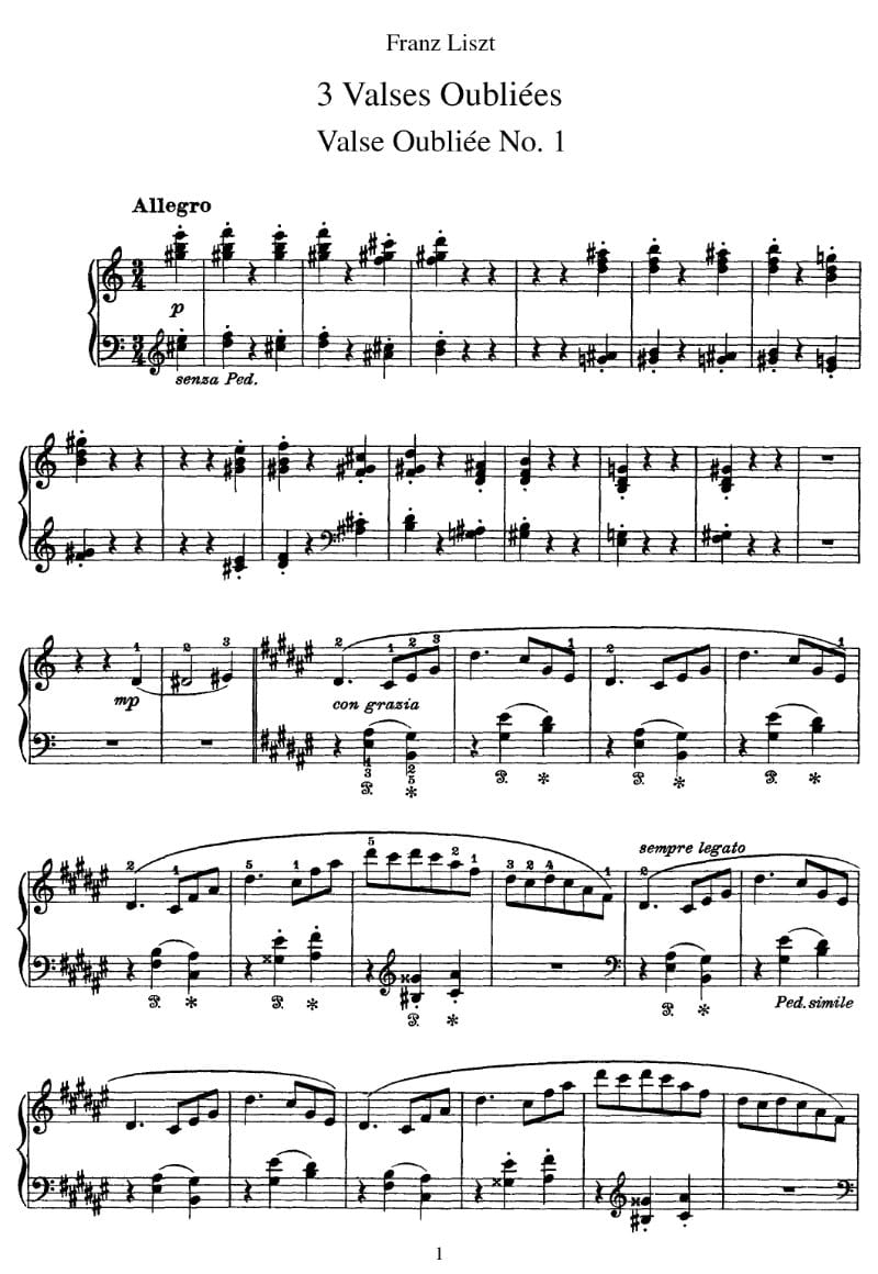 Preview of Valse oubliée No. 1