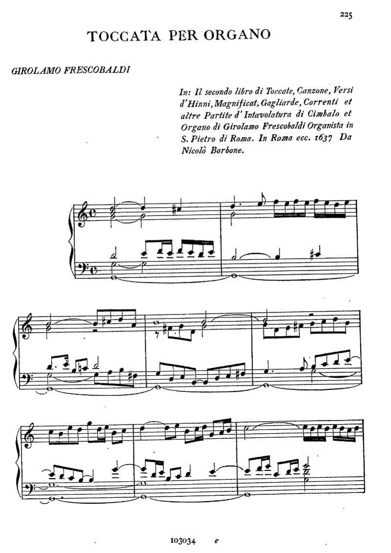 Preview of Toccata sopra i pedali per l'organo e senza