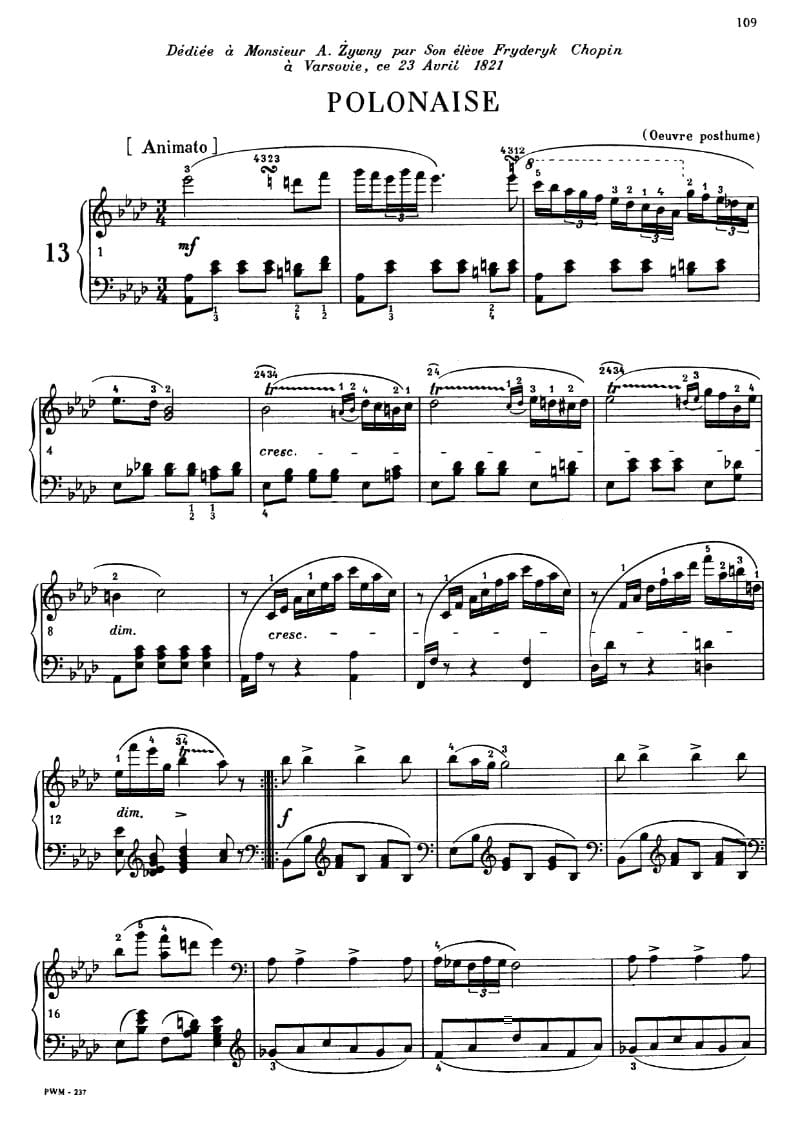Preview of Polonaise in A-flat major