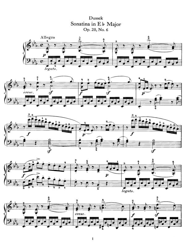 Preview of Sonatina in E-flat Major, Op. 20 No. 6