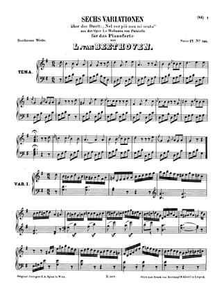 6 Variations on Nel cor piu non mi sento by Ludwig van Beethoven