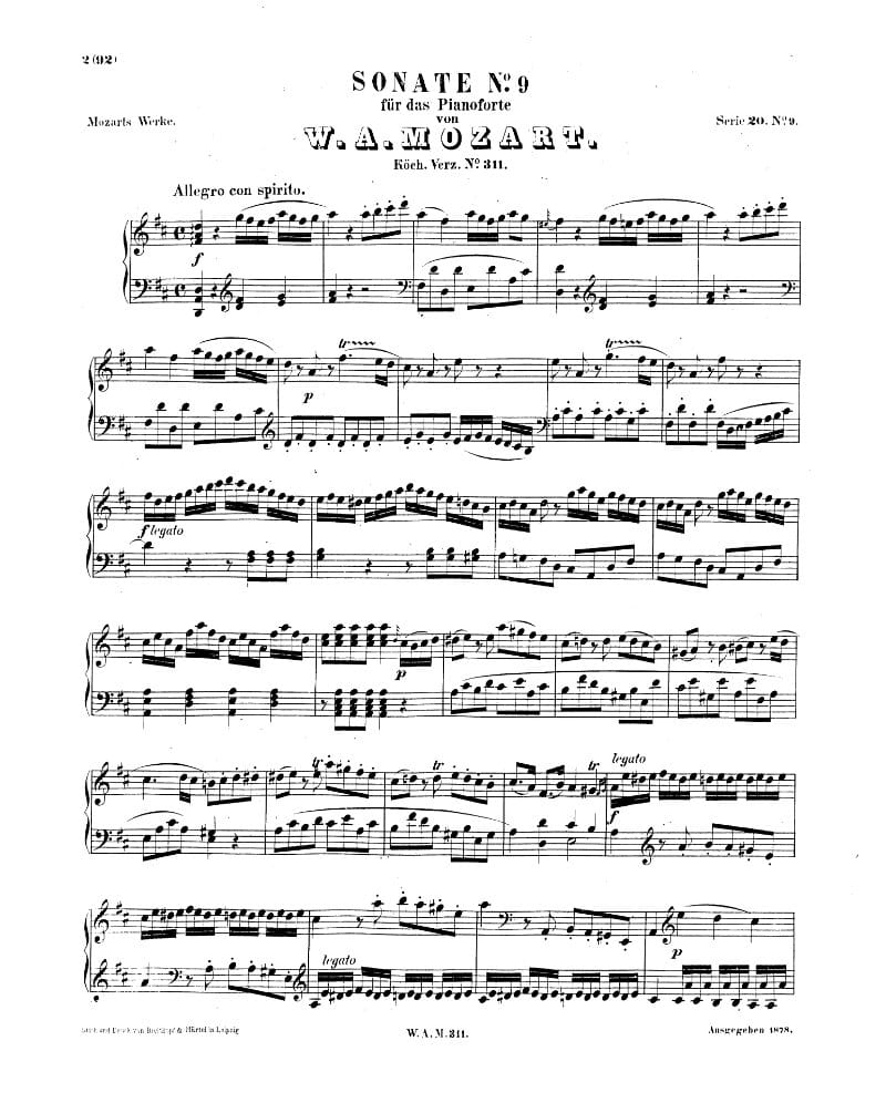 Preview of Sonata in D major No. 9