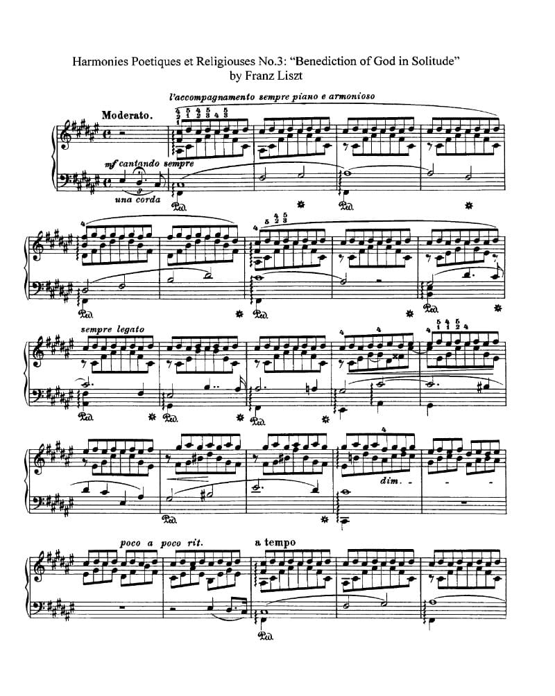 Preview of Bénédiction de Dieu dans la solitude (Harmonies poétiques No. 3)