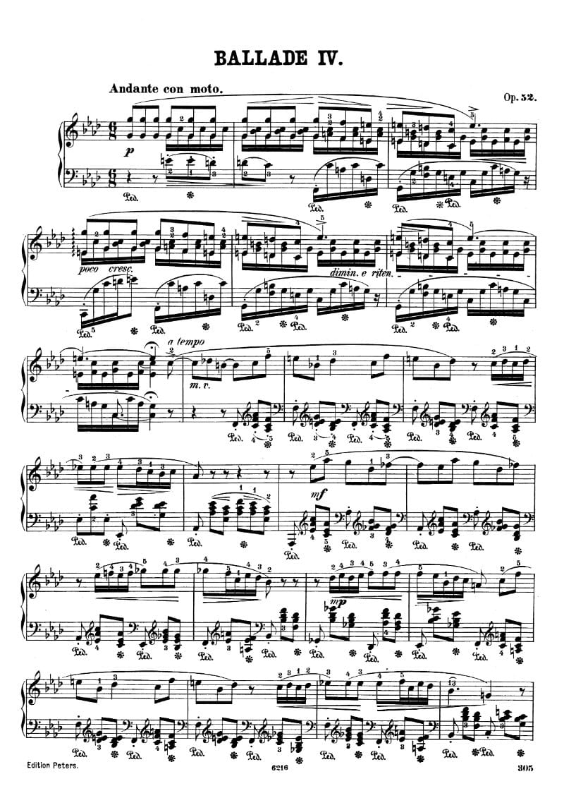 Preview of Ballade No. 4 in F Minor