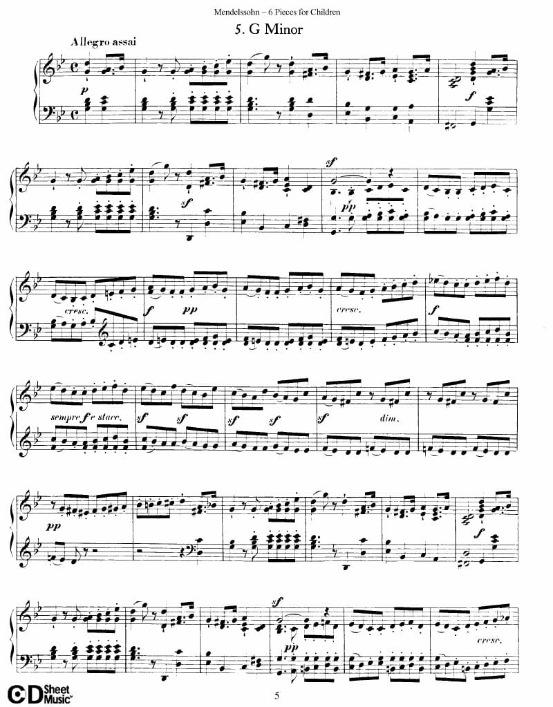 Preview of Kinderstücke: No. 5 in G Minor