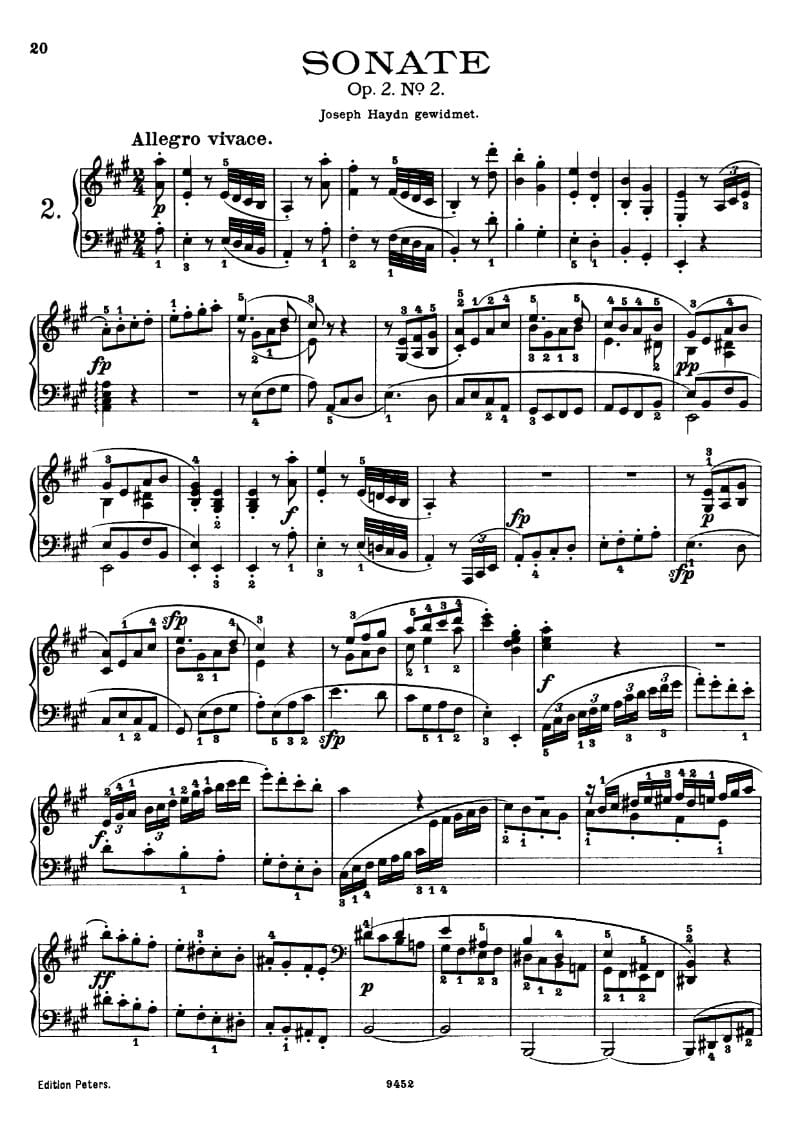 Preview of Sonata No. 2 in A major