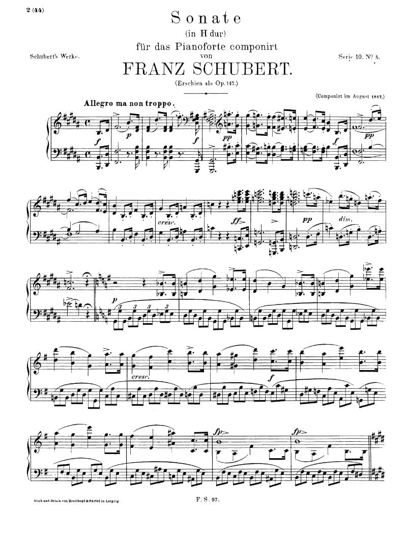 Preview of Piano Sonata in B major