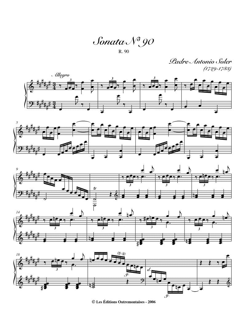 Preview of Keyboard Sonata in F-sharp major, R. 90