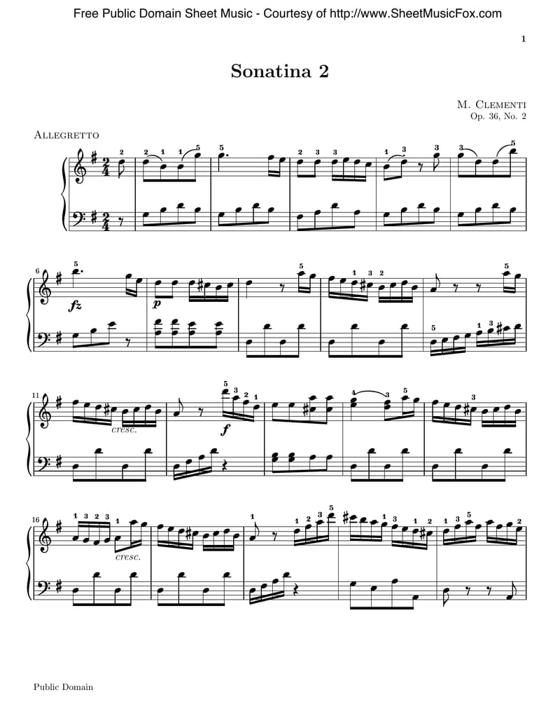 Preview of Sonatina in G Major, Op. 36 No. 2