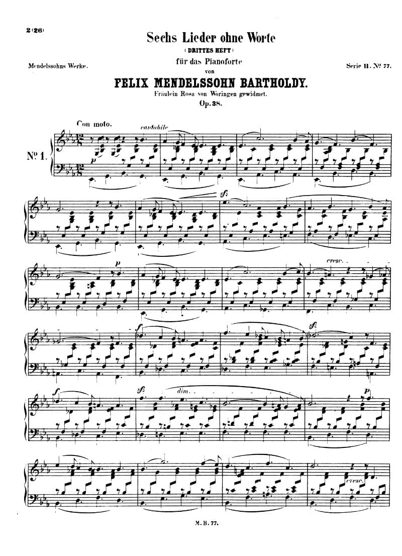 Preview of Songs Without Words: Duetto