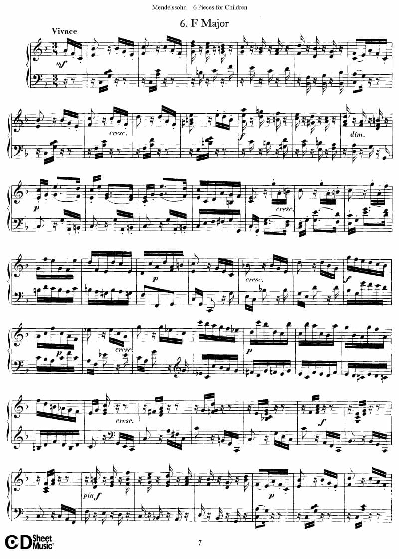 Preview of Kinderstücke: No. 6 in F Major