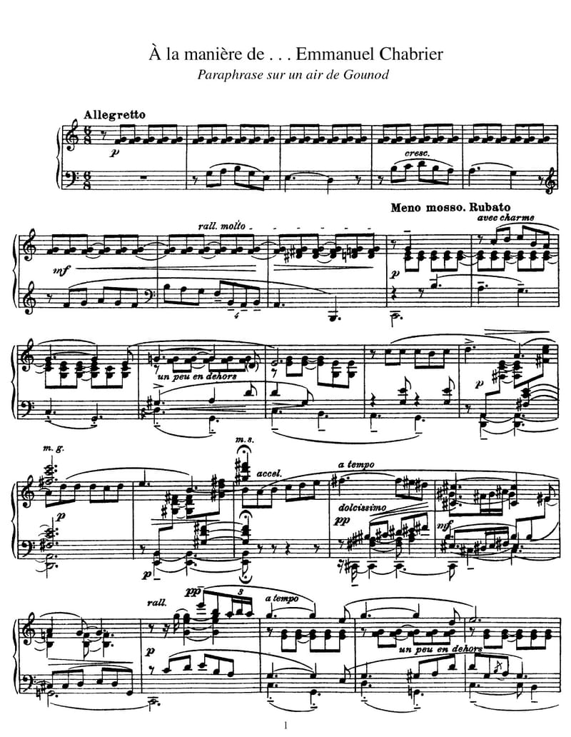 Preview of A la maniere de Chabrier