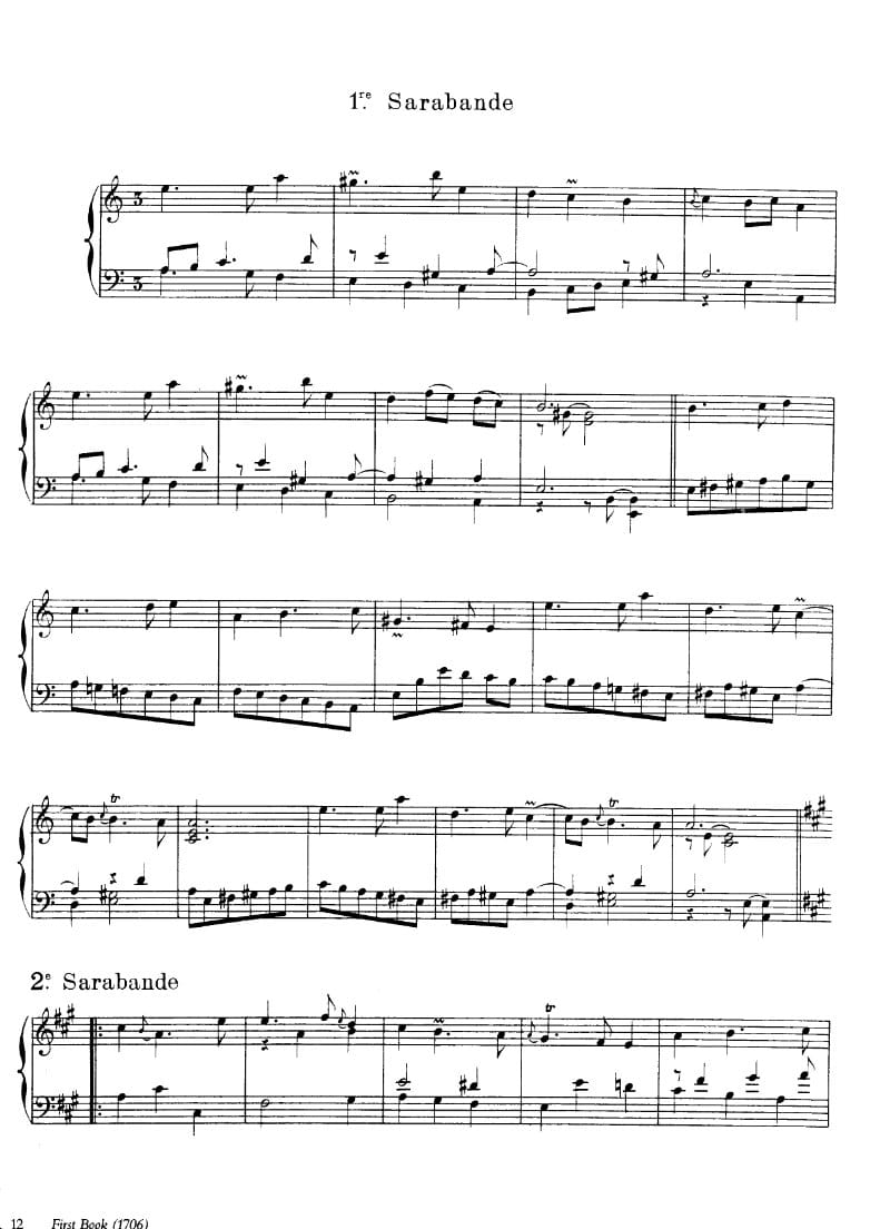 Preview of Première Sarabande in A minor