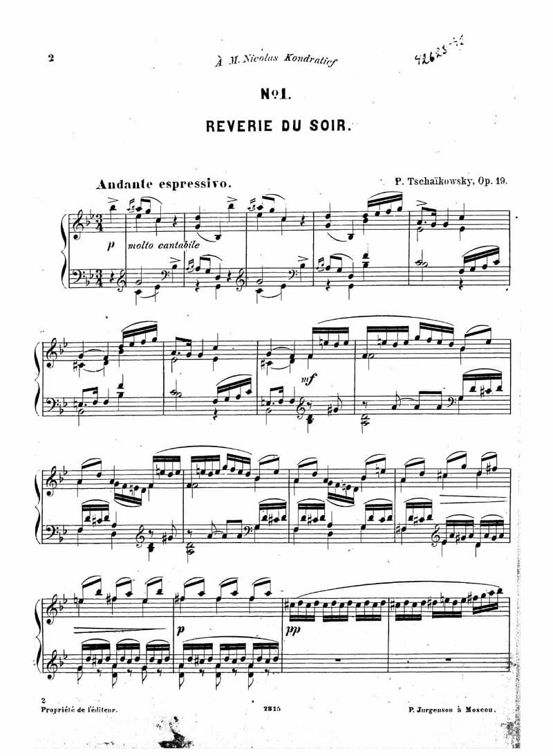 Preview of 6 Pieces: No. 1 Rêverie du soir