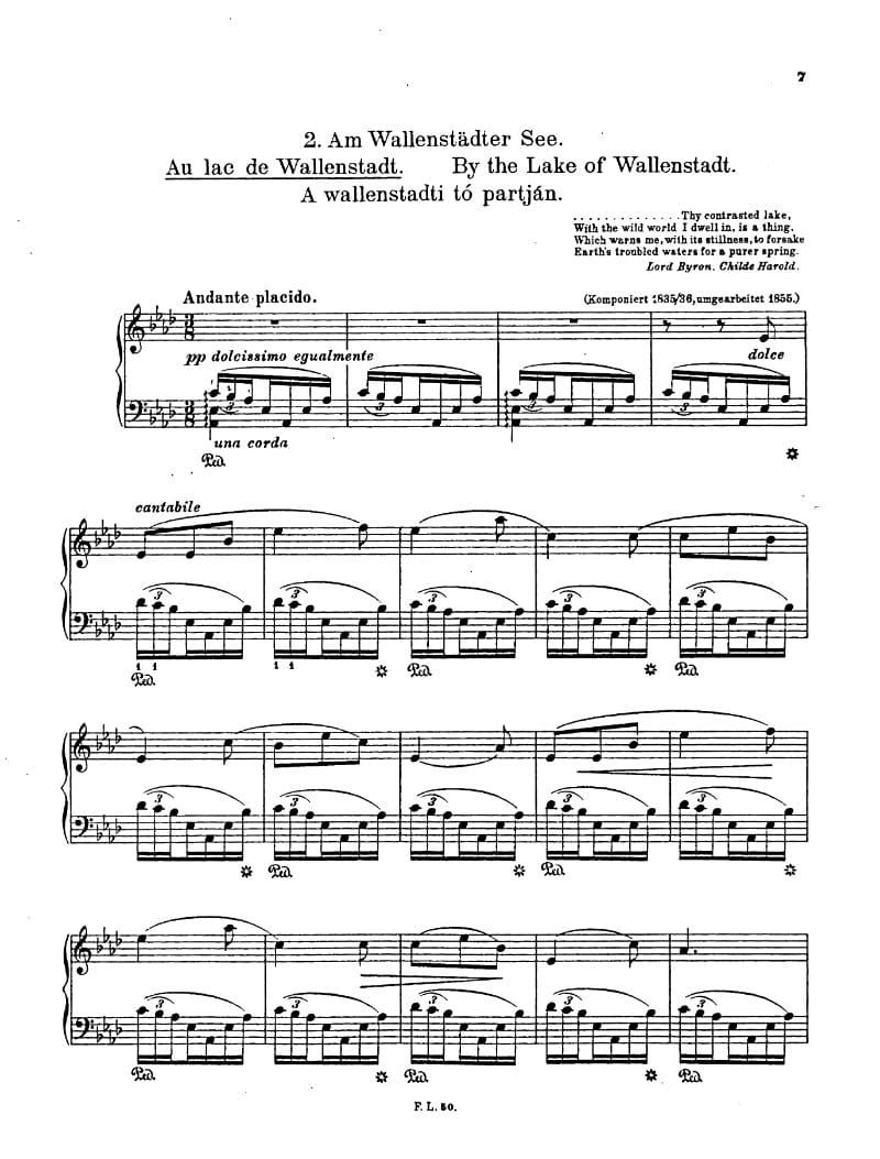 Preview of Années de pèlerinage I: Suisse, S. 160: No. 2 Au lac de Wallenstadt