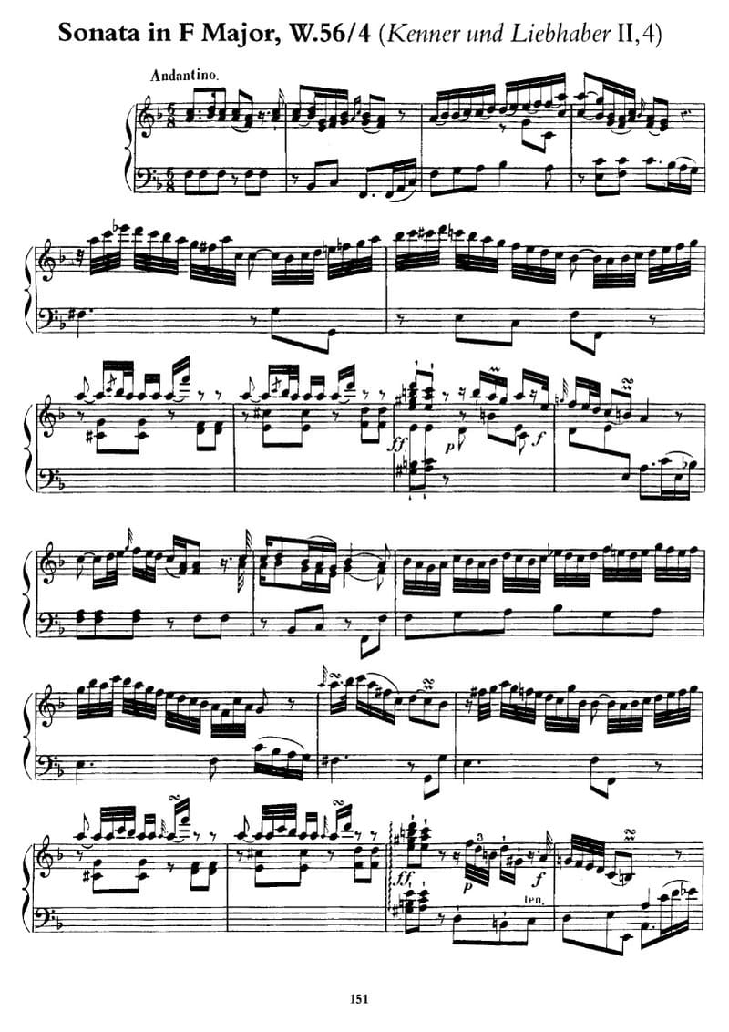 Preview of Keyboard Sonata in F major