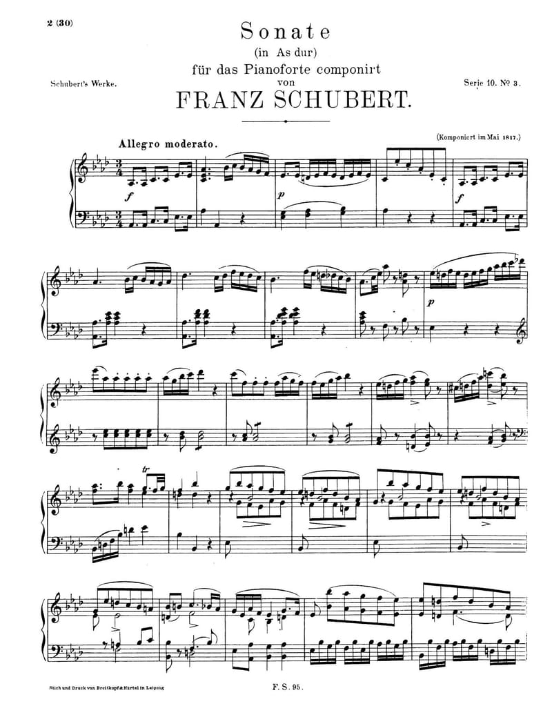 Preview of Piano Sonata in A-flat Major, D. 557