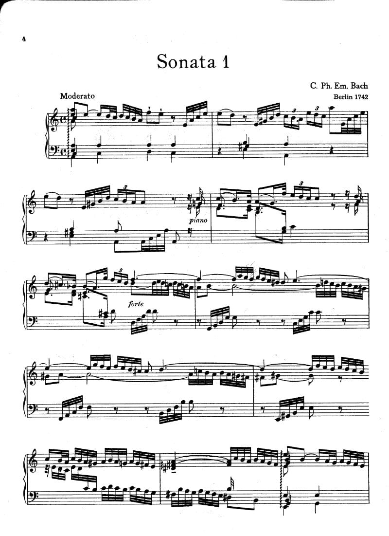 Preview of Württemberg Sonata No. 6 in B minor