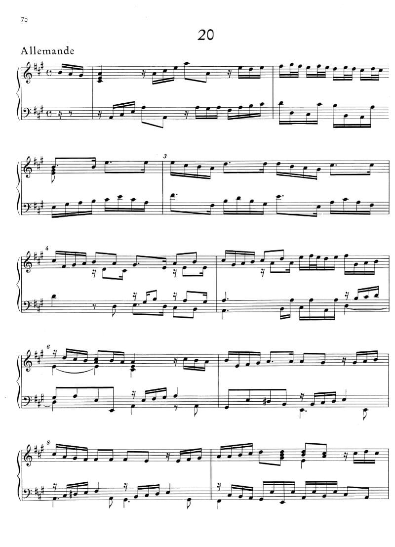 Preview of Suite in A major, HWV 454