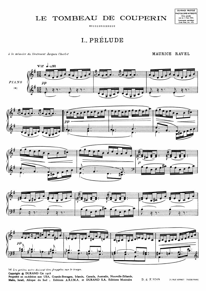 Preview of Le tombeau de Couperin: Prélude
