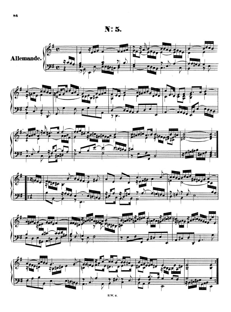 Preview of Suite in E minor, HWV 438