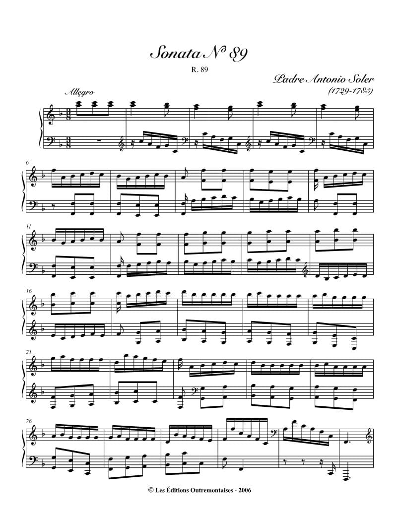 Preview of Keyboard Sonata in F major