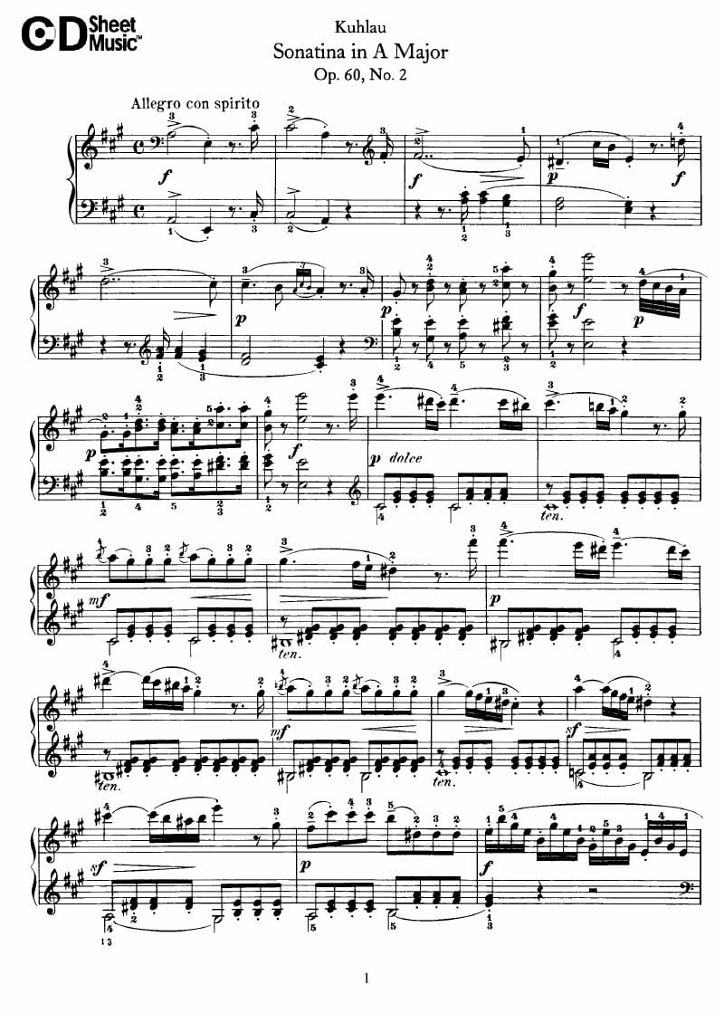 Preview of Sonatina with Variations in A major
