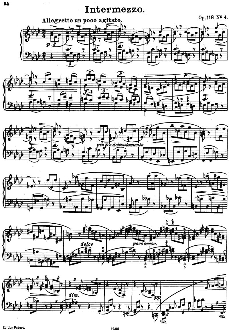 Preview of 6 Pieces: Intermezzo in F minor