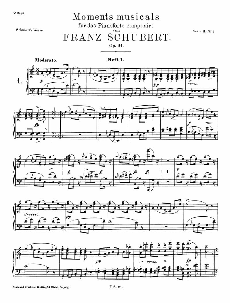 Preview of Moments Musicaux No. 1 in C major