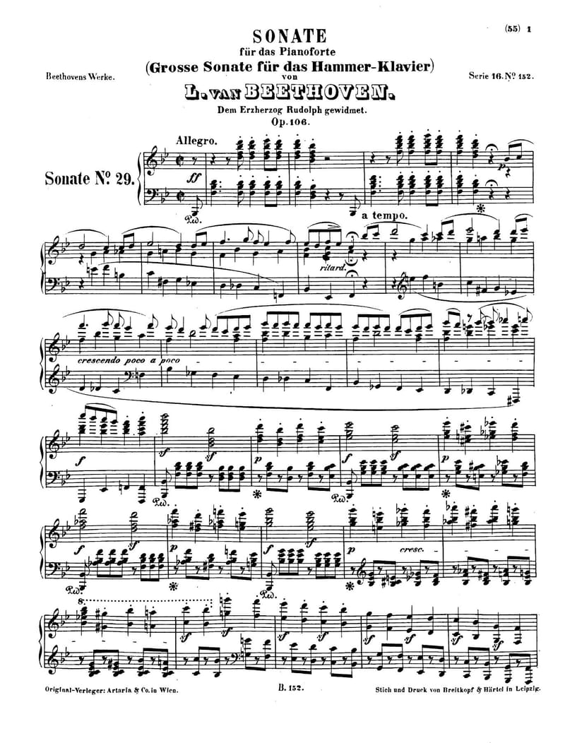 Preview of Piano Sonata No. 29 in B-flat Major (Hammerklavier), Op. 106