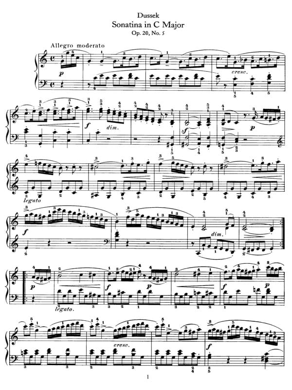 Preview of Sonatina in C Major, Op. 20 No. 5