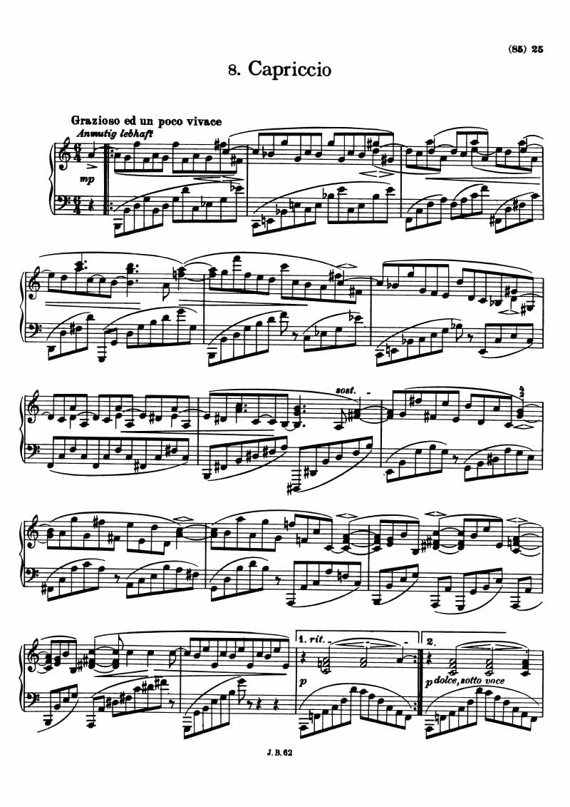 Preview of 8 Klavierstücke, Op. 76: No. 8 Capriccio in C Major