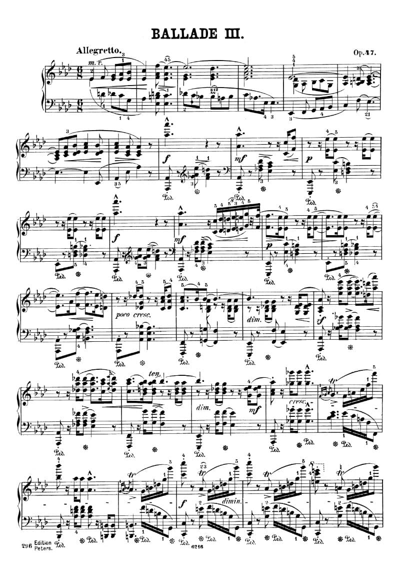 Preview of Ballade No. 3 in A-flat Major