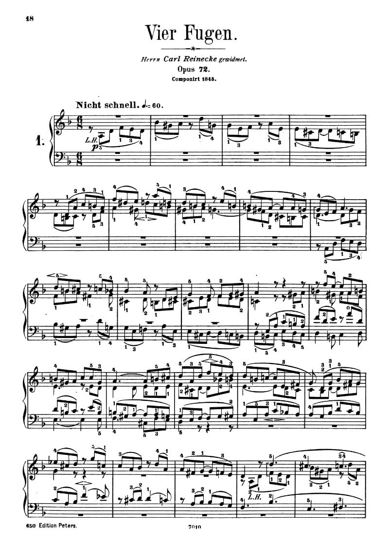 Preview of 4 Fugen: No. 1 in C Minor