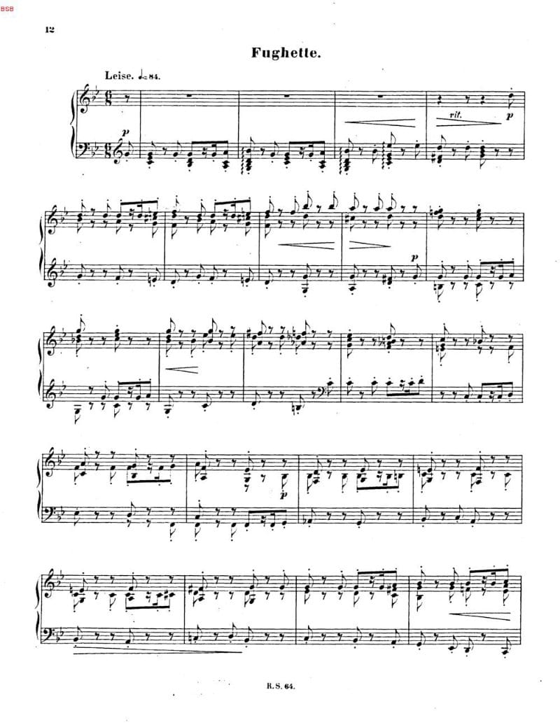 Preview of 4 Klavierstücke: No. 4, Fughette