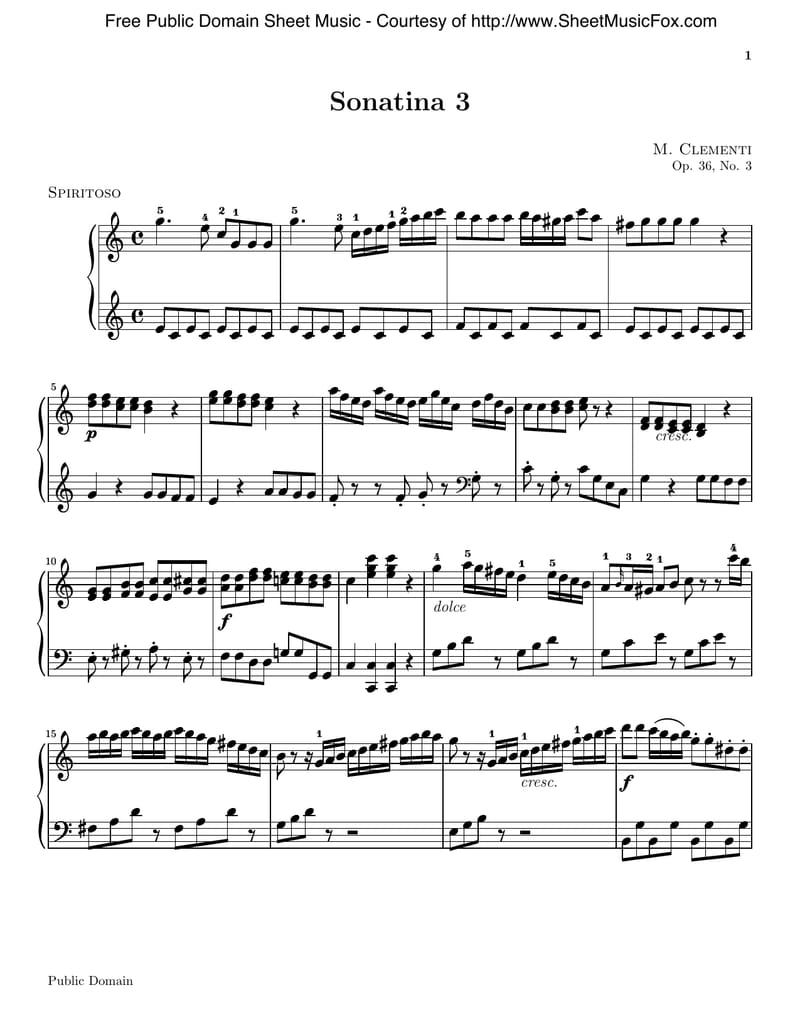Preview of Sonatina in C Major, Op. 36 No. 3
