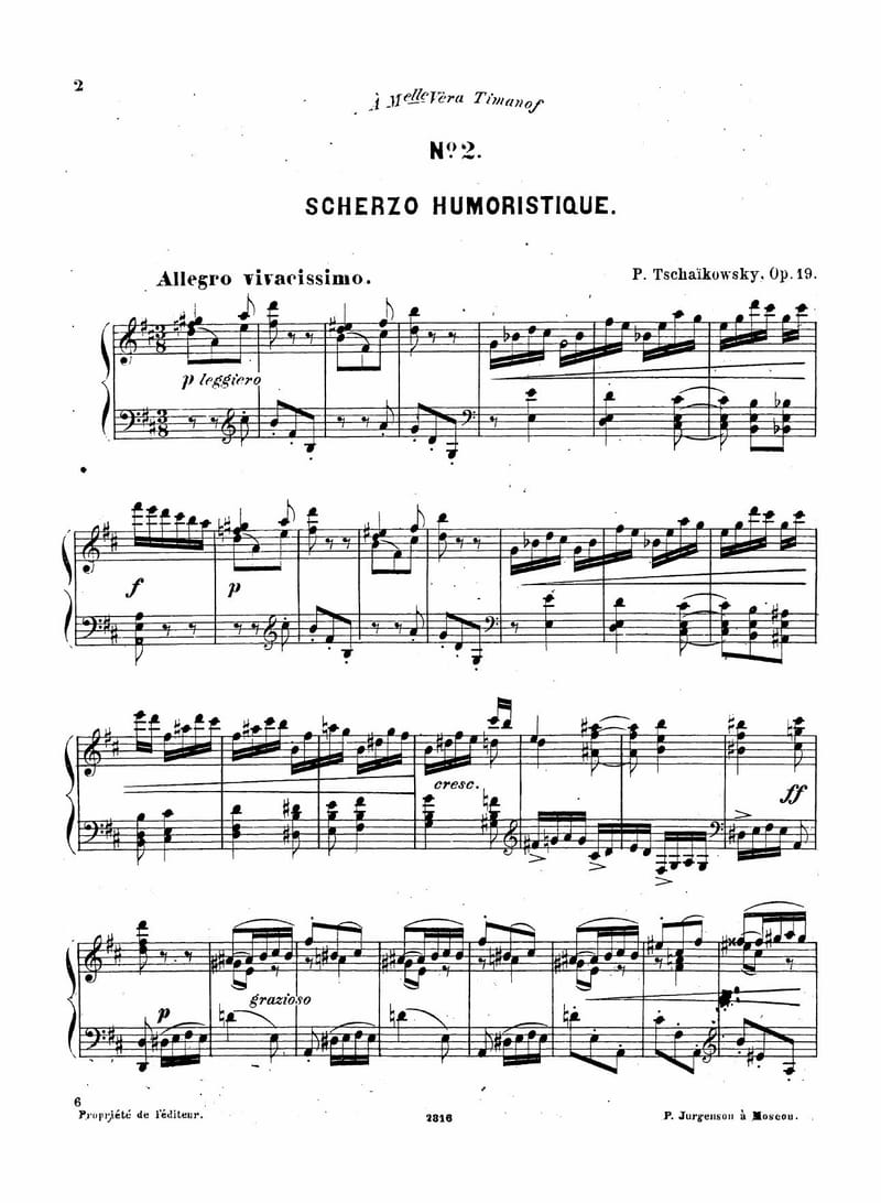 Preview of 6 Pieces: No. 2 Scherzo humoristique