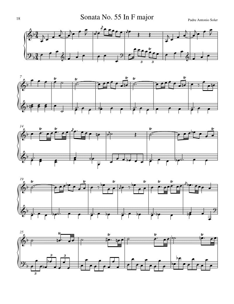 Preview of Keyboard Sonata in F major